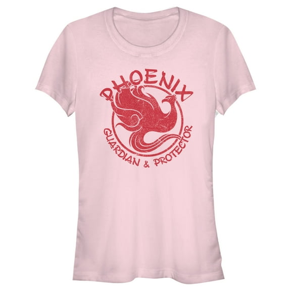 Junior's Mulan Phoenix Guardian  Graphic Tee Light Pink 2X Large