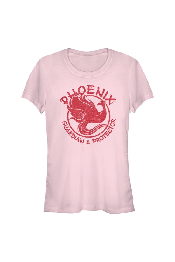 Junior's Mulan Phoenix Guardian Graphic Tee Light Pink Large