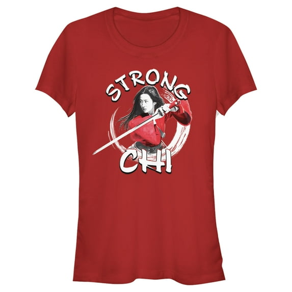 Junior's Mulan Strong Chi Graphic Tee Red 2X Large