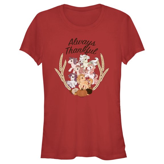 Junior's My Little Pony Always Thankful Graphic Tee Red Small