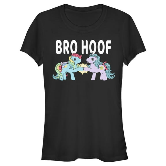 Junior's My Little Pony Bro Hoof Greeting  Graphic Tee Black Medium