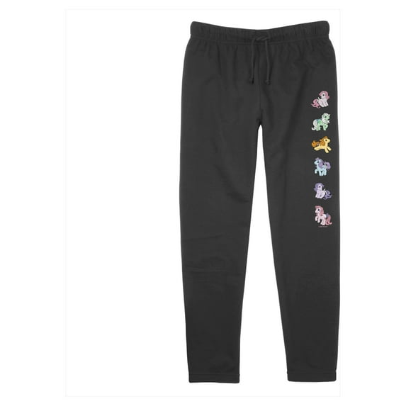 Junior's My Little Pony Colorful Pony Lineup  Jogger Sweatpants Black Small