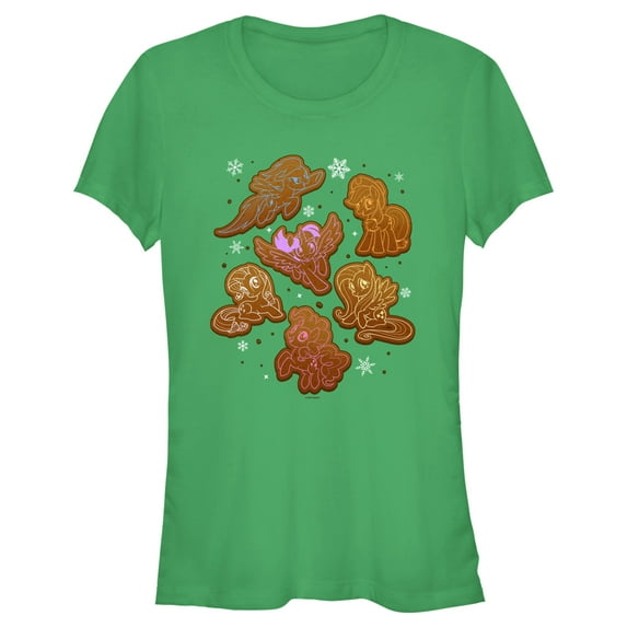 Junior's My Little Pony: Friendship is Magic Gingerbread Ponies Graphic Tee Kelly Green X Large