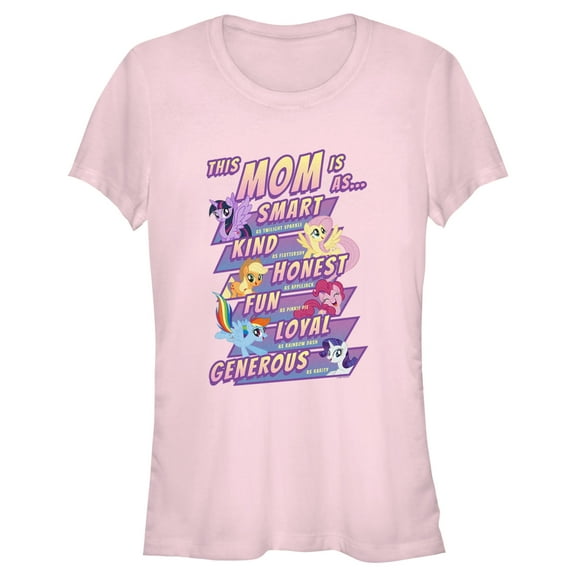 Junior's My Little Pony: Friendship is Magic This Mom Is Smart  Graphic Tee Light Pink 2X Large