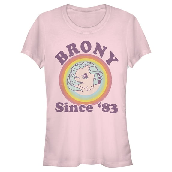 Junior's My Little Pony Retro Brony Since 1983 Graphic Tee Light Pink Large