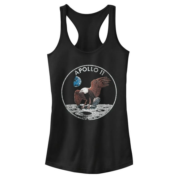 Junior's NASA Apollo 11 Moon Landing  Racerback Tank Top Black Medium