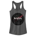 thumbnail image 1 of Junior's NASA Circle Distressed Space Logo Racerback Tank Top Charcoal Medium, 1 of 3