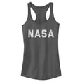thumbnail image 1 of Junior's NASA Flat Text Simple Logo  Racerback Tank Top Charcoal X Small, 1 of 3