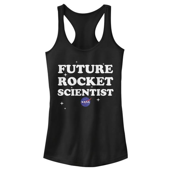 Junior's NASA Future Rocket Scientist of the Stars  Racerback Tank Top Black X Large