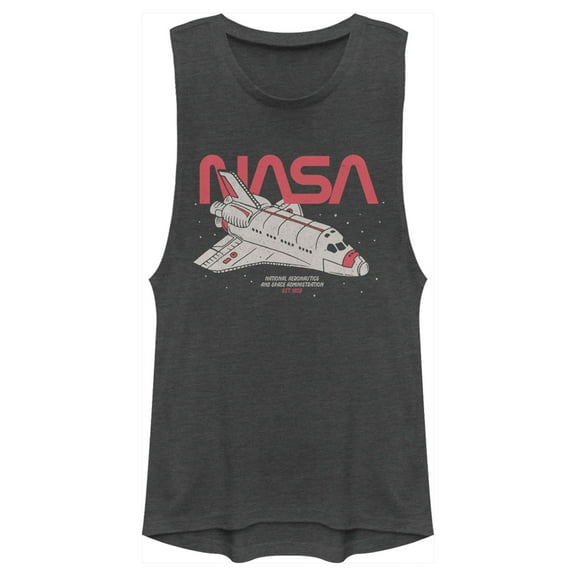 Junior's NASA Journey Through Stars Festival Muscle Graphic Tee Charcoal Small