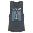 thumbnail image 1 of Junior's NASA Logo Shuttle Rocket Ship Poster Style  Festival Muscle Graphic Tee Denim Blue Heather Large, 1 of 3