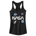 thumbnail image 1 of Junior's NASA Logo Space Emoticon Racerback Tank Top Black Medium, 1 of 4