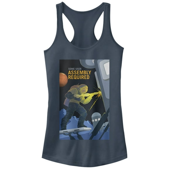 Junior's NASA Mars Assembly Required  Racerback Tank Top Indigo 2X Large