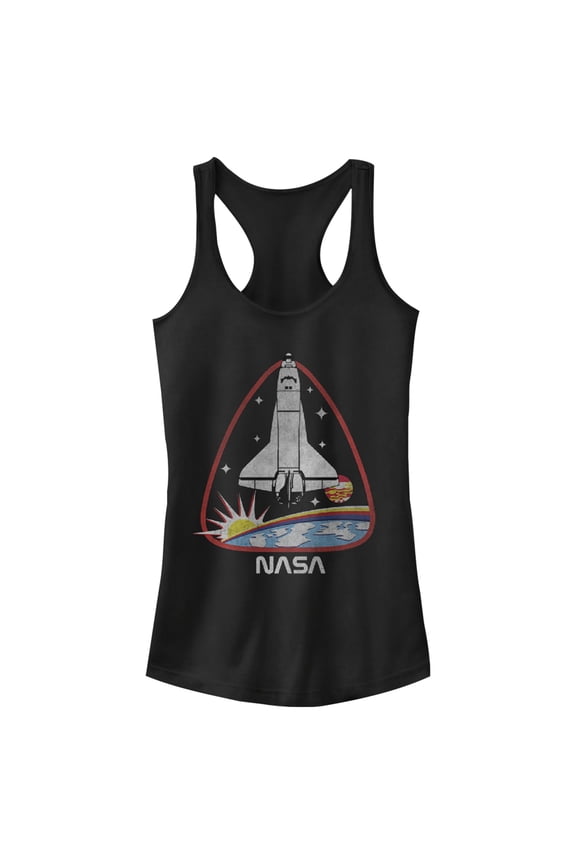 Junior's NASA Rocket Launch Racerback Tank Top Black Small