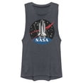 thumbnail image 1 of Junior's NASA Rocket Logo  Festival Muscle Graphic Tee Denim Blue Heather 2X Large, 1 of 3