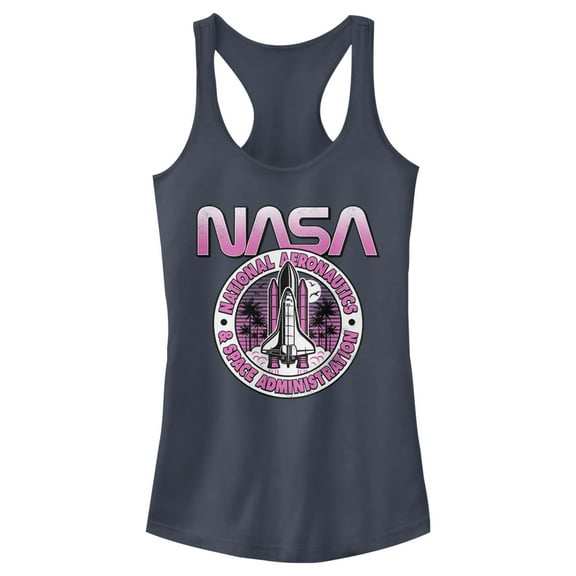 Junior's NASA Shuttle Emblem  Racerback Tank Top Indigo X Large
