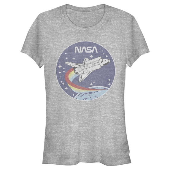Junior's NASA Space Rocket Graphic Tee Athletic Heather Large