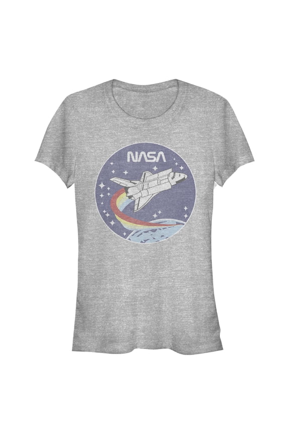 Junior's NASA Space Rocket Graphic Tee Athletic Heather Large