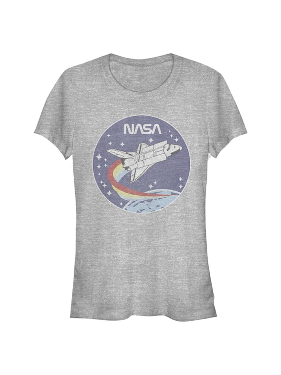 Junior's NASA Space Rocket Graphic Tee Athletic Heather X Large