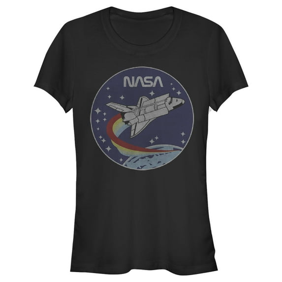 Junior's NASA Space Rocket Graphic Tee Black 2X Large