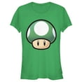 thumbnail image 1 of Junior's Nintendo 1-Up Mushroom Portrait  Graphic Tee Kelly Green Medium, 1 of 2