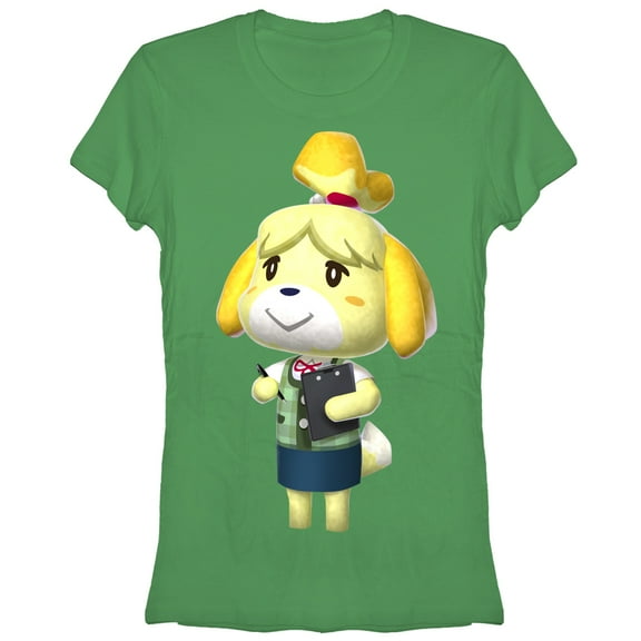Junior's Nintendo Animal Crossing Isabelle Graphic Tee Kelly Green Large