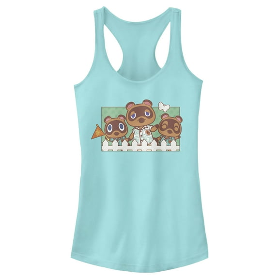 Junior's Nintendo Animal Crossing Nook Family Portrait  Racerback Tank Top Cancun X Large