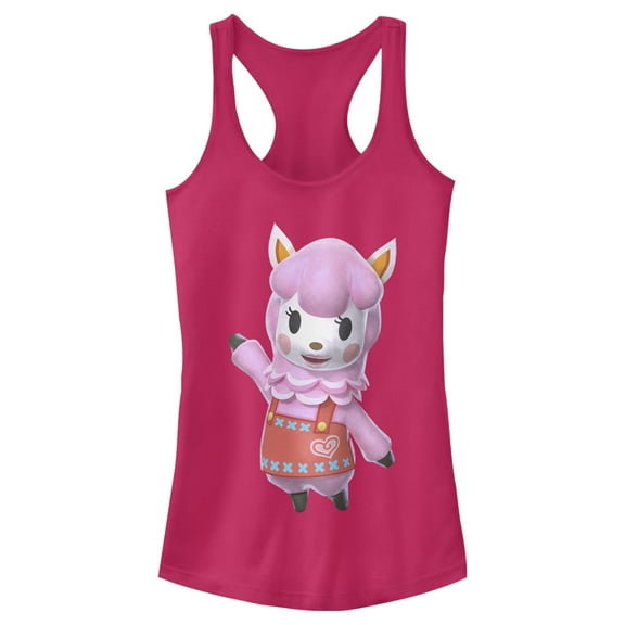 Junior's Nintendo Animal Crossing Reese Racerback Tank Top Dark Pink X Small