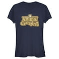 thumbnail image 1 of Junior's Nintendo Animal Crossing Title Logo Graphic Tee Navy Blue Small, 1 of 2