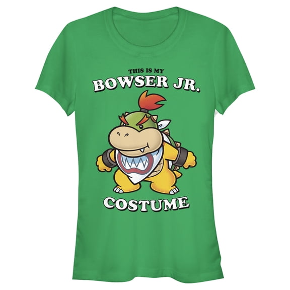 Junior's Nintendo Bowser Jr. Costume Graphic Tee Kelly Green 2X Large