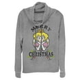 thumbnail image 1 of Junior's Nintendo Christmas Princess Peach  Cowl Neck Sweatshirt Gray Heather Large, 1 of 3