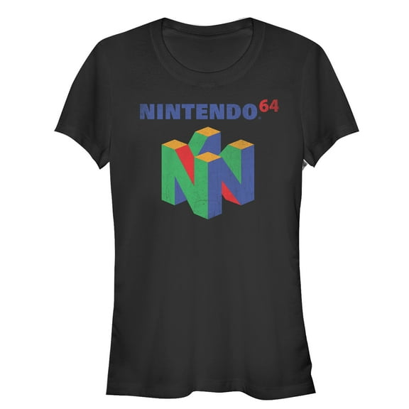 Junior's Nintendo Classic N64 Logo  Graphic Tee Black 2X Large