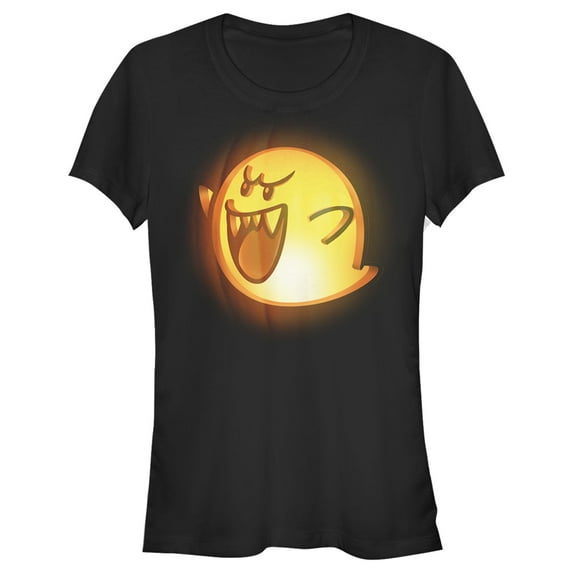 Junior's Nintendo Halloween Boo Pumpkin Graphic Tee Black 2X Large