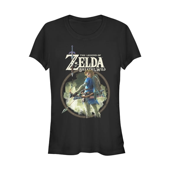 Junior's Nintendo Legend of Zelda Breath of the Wild Circle Graphic Tee Black Small
