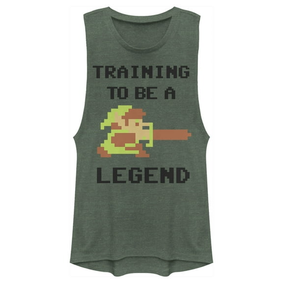 Junior's Nintendo Legend of Zelda Link Training Festival Muscle Graphic Tee Pine Green Heather 2X Large