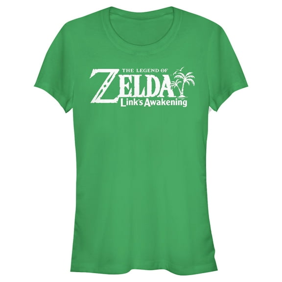 Junior's Nintendo Legend of Zelda Link's Awakening Classic Logo Graphic Tee Kelly Green Small