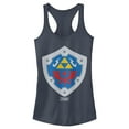 thumbnail image 1 of Junior's Nintendo Legend of Zelda Link's Awakening Hylian Shield  Racerback Tank Top Indigo Small, 1 of 3