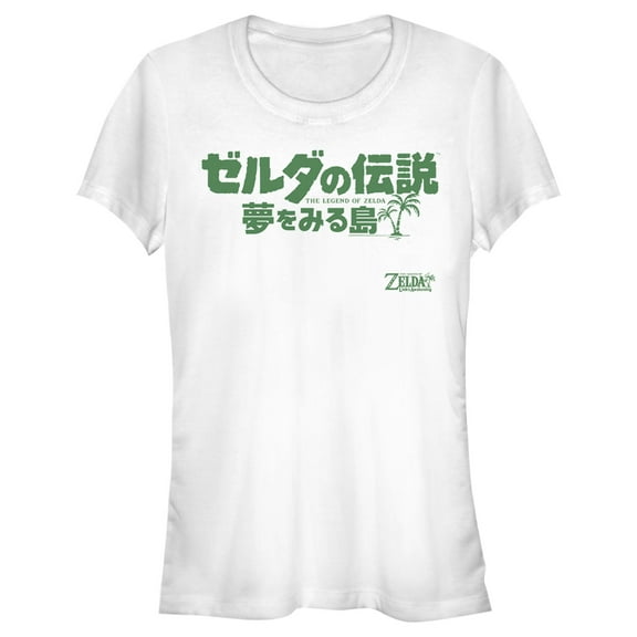 Junior's Nintendo Legend of Zelda Link's Awakening Japanese Logo  Graphic Tee White Large