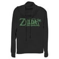 thumbnail image 1 of Junior's Nintendo Legend of Zelda Link's Awakening Palm Logo  Cowl Neck Sweatshirt Black Large, 1 of 3