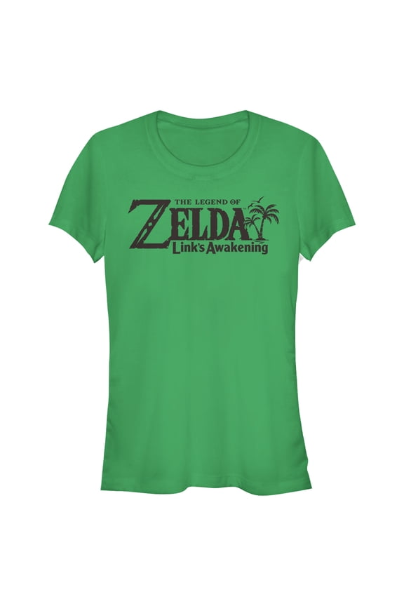 Junior's Nintendo Legend of Zelda Link's Awakening Switch Logo  Graphic Tee Kelly Green Medium