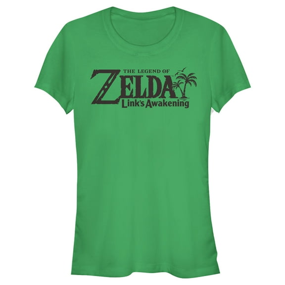 Junior's Nintendo Legend of Zelda Link's Awakening Switch Logo  Graphic Tee Kelly Green Small