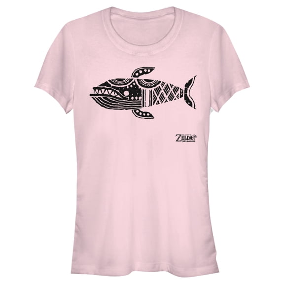 Junior's Nintendo Legend of Zelda Link's Awakening Whale Hieroglyphic  Graphic Tee Light Pink Small