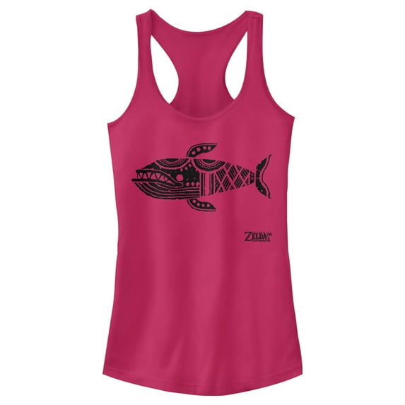 Junior's Nintendo Legend of Zelda Link's Awakening Whale Hieroglyphic Racerback Tank Top Dark Pink X Small