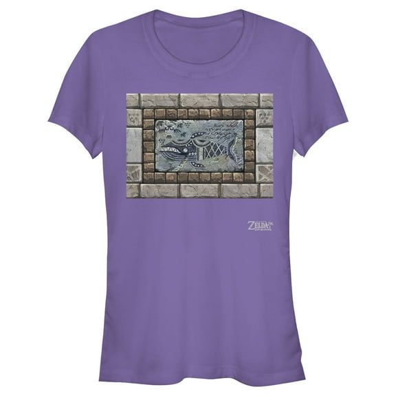 Junior's Nintendo Legend of Zelda Link's Awakening Whale Stone Tablet Graphic Tee Purple 2X Large