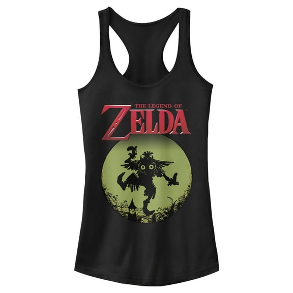 Junior's Nintendo Legend of Zelda Skull Kid in the Moon  Racerback Tank Top Black X Large