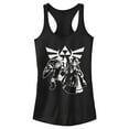thumbnail image 1 of Junior's Nintendo Legend of Zelda Triforce Link  Racerback Tank Top Black X Small, 1 of 4