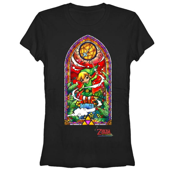 Junior's Nintendo Legend of Zelda Wind Waker Window Graphic Tee Black 2X Large