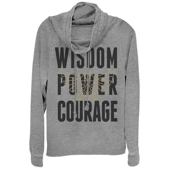 Junior's Nintendo Legend of Zelda Wisdom Power  Cowl Neck Sweatshirt Gray Heather 2X Large