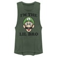 thumbnail image 1 of Junior's Nintendo Luigi Little Brother Festival Muscle Graphic Tee Pine Green Heather Medium, 1 of 3