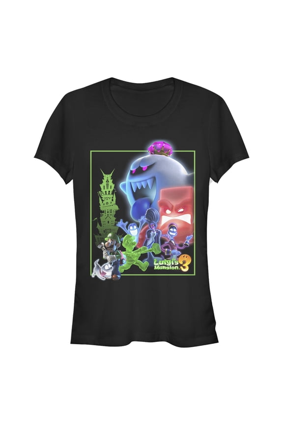 Junior's Nintendo Luigi's Mansion Mash-up Graphic Tee Black Medium